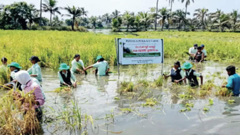 കൊയ്ത്തുത്സവം  ആഘോഷമാക്കി വിദ്യാര്‍ഥികളും